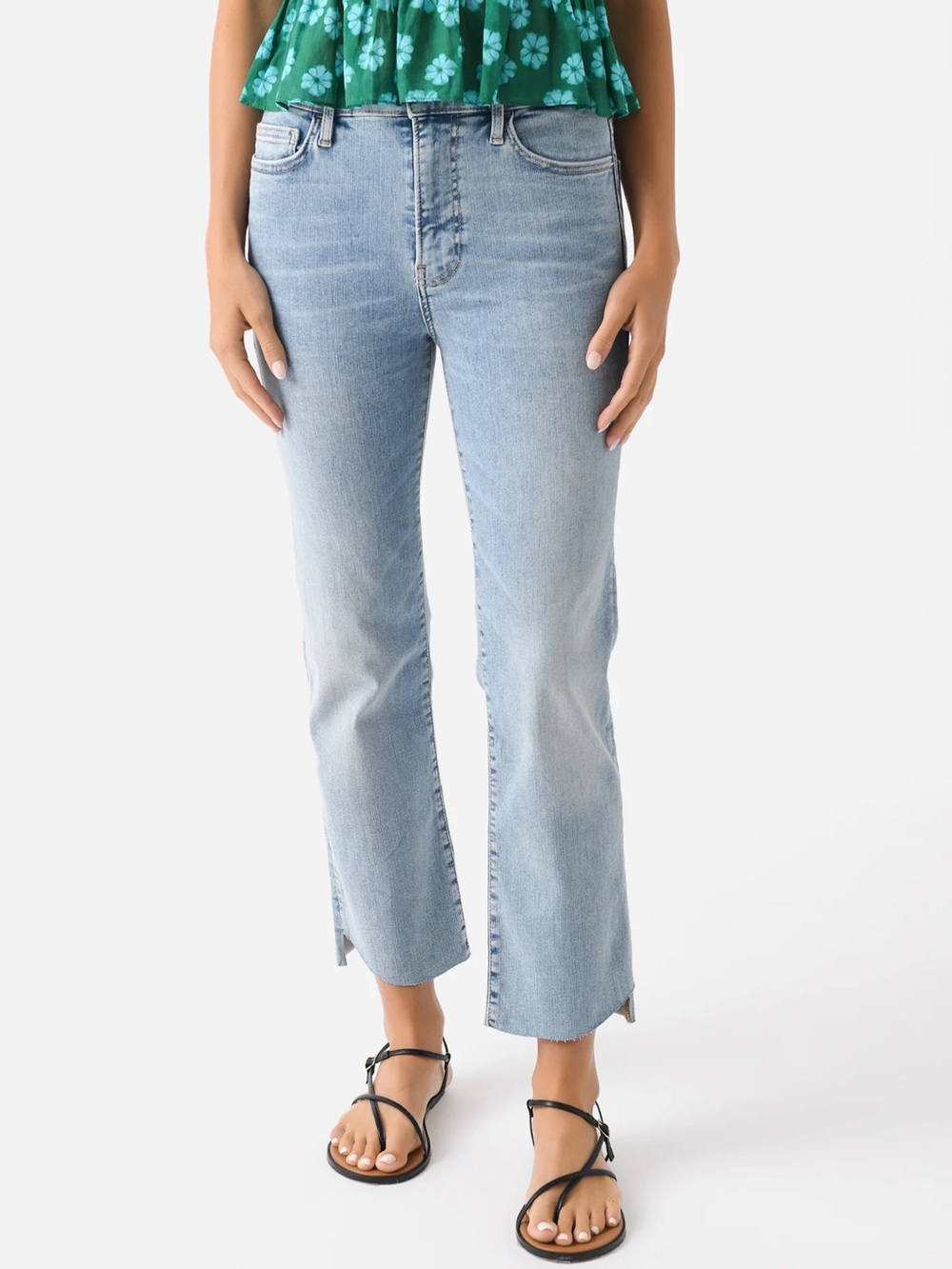 NWT Frame Sz 27 Women's Le High Rise Straight Distressed Cascade Hem Jean R $198